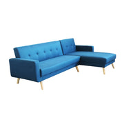 DIVANO LETTO ARTHUR CON CHAISE LONGUE BLU MELANGE 176 X 84 X H 84 CM