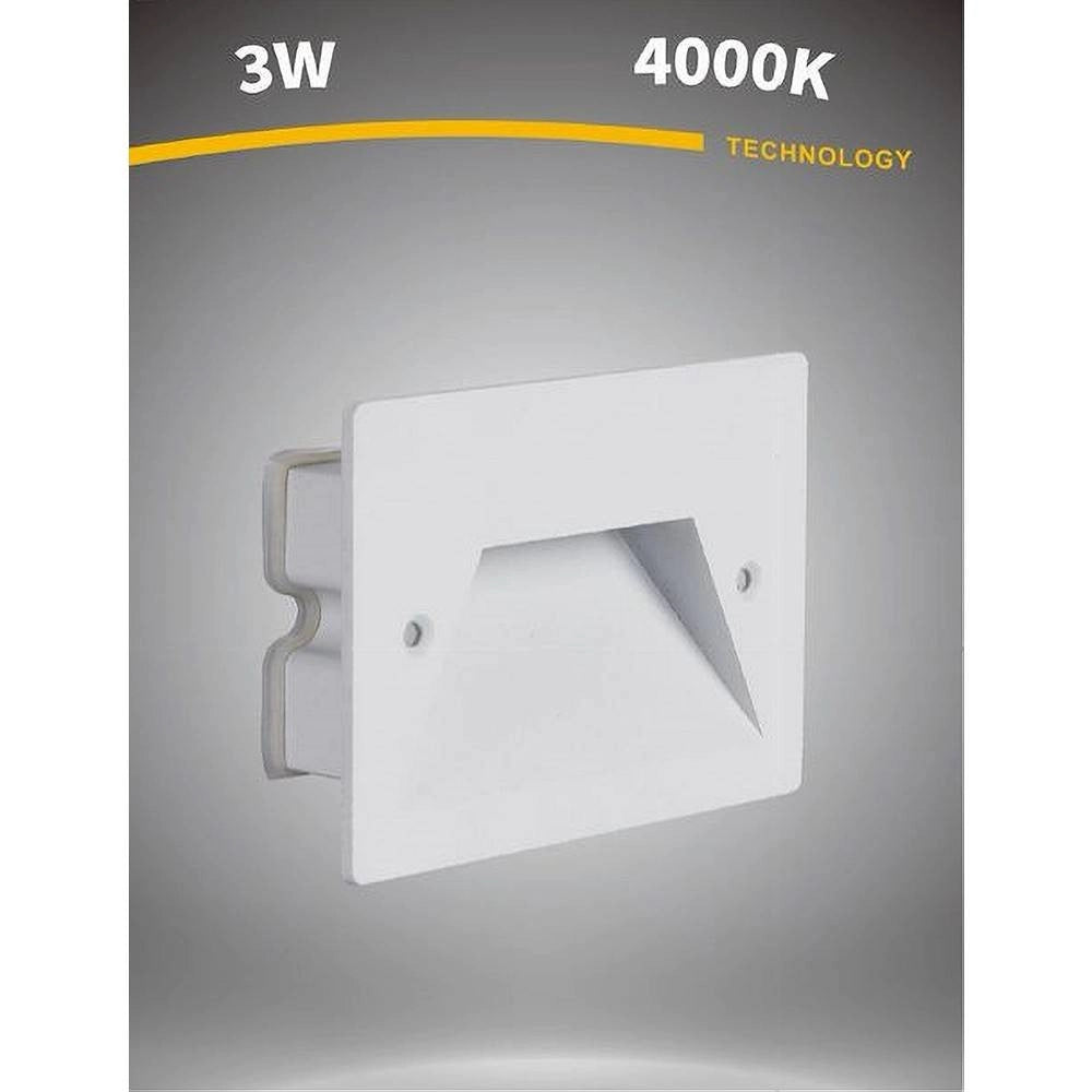 Trade Shop - Segnapasso A Led 3w Faretto Applique Bianco Luce Fredda Calda Naturale Ip65 Es49 -