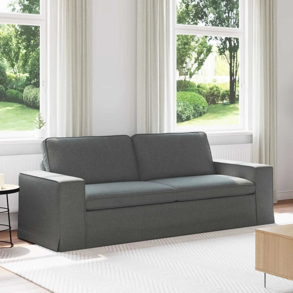 Divano Grigio scuro 222 x 80 x 82 cm Tessuto 42024398