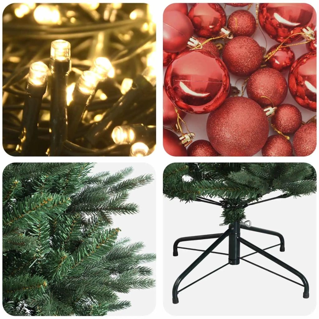Albero di Natale artificiale con palline 240 cm 300 LED 3466786
