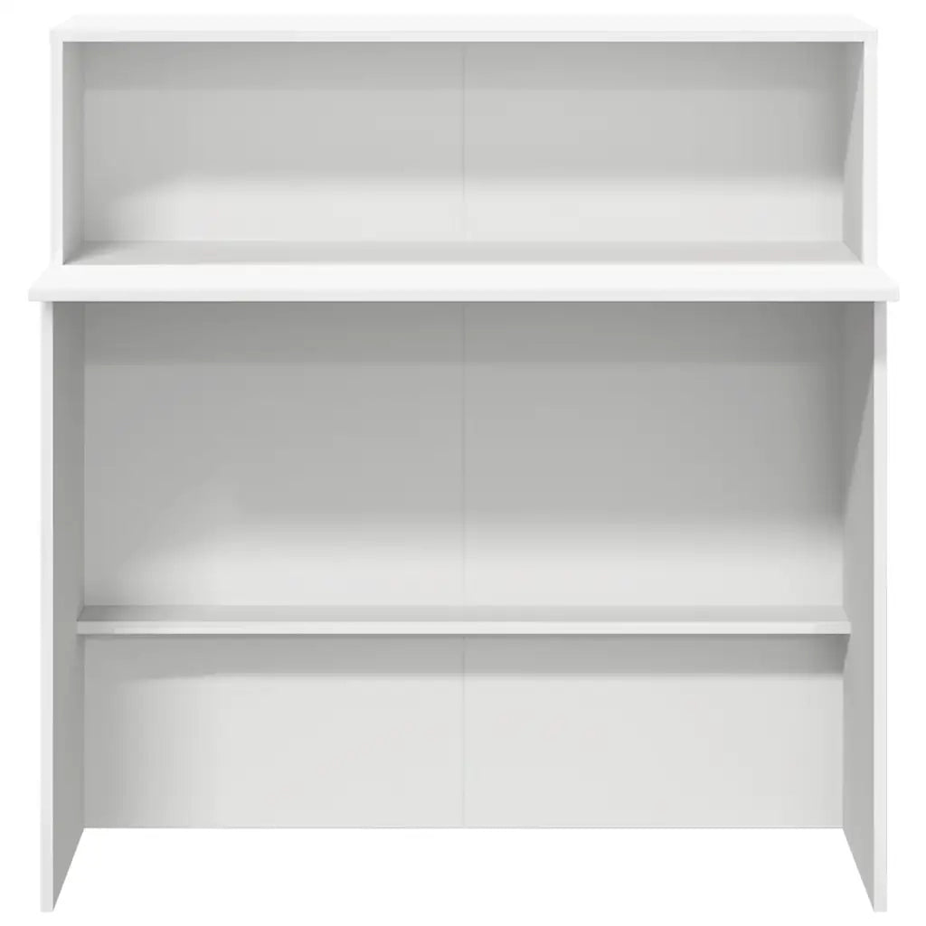 Scrivania per Reception Bianca 100x50x103,5 cm in Legno Massello 859024