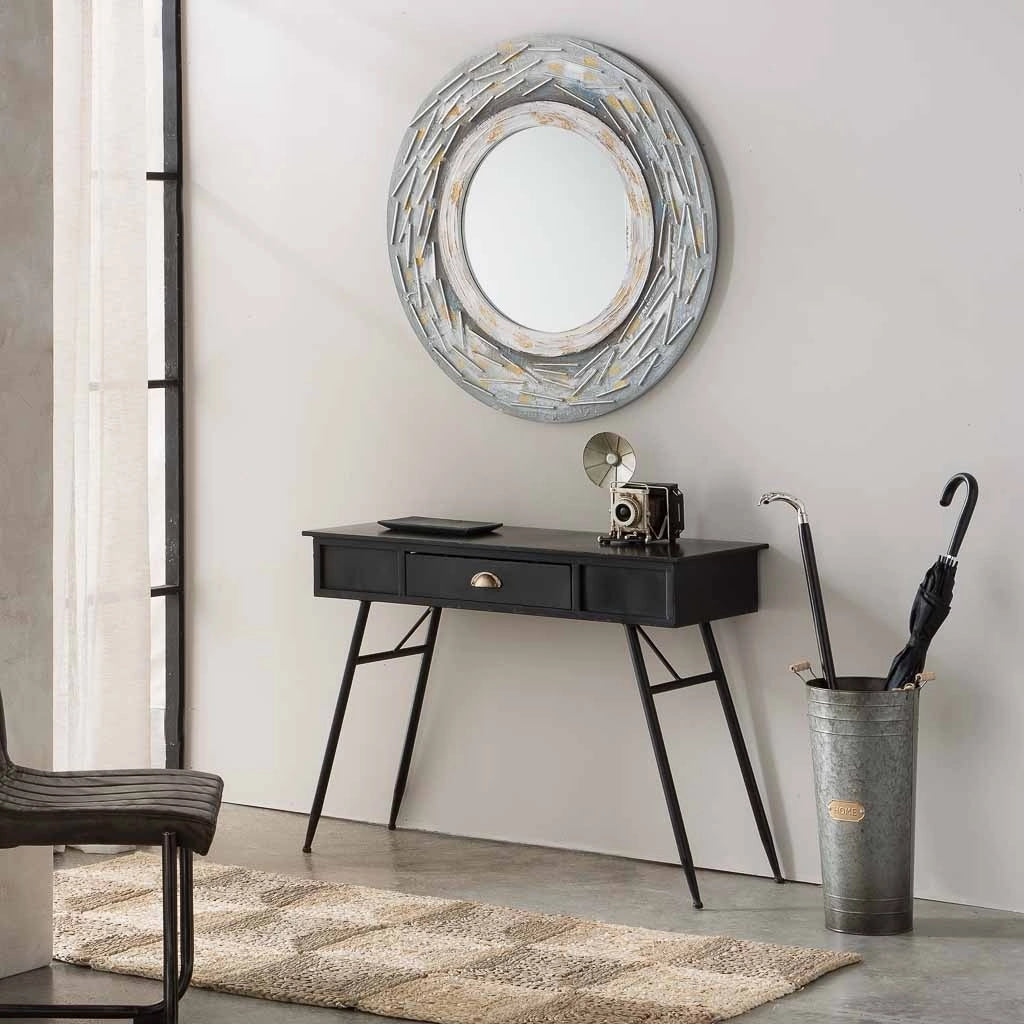 Mobile da ingresso in metallo nero 100x40x75h