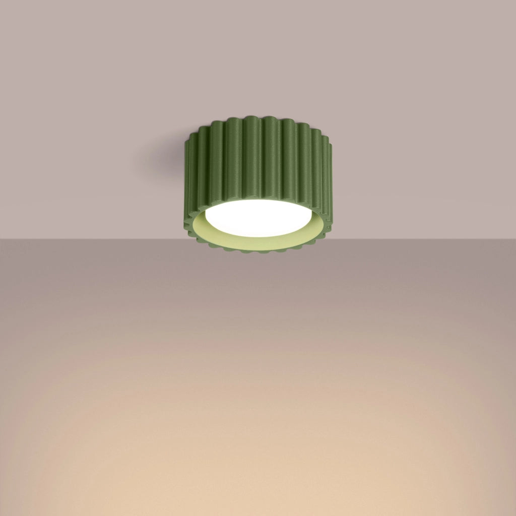 Spot soffitto moderno tondo verde oliva 6cm GX53 10W PureLume