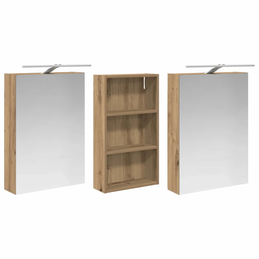 Set di Armadi da Bagno con lo scaffale 3 pcs 140 x 14,5 x 70 cm 3403791