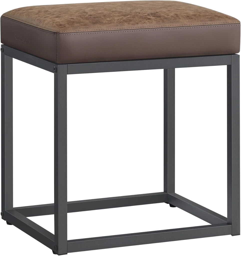LUIZ Collezione - Sgabello Rettangolare, Sgabello da Trucco, Poggiapiedi, Piano Reversibile, Tavolino, Portata 300 kg, per Camera da Letto Soggiorno Ingresso, Marrone Noce LOM079K01