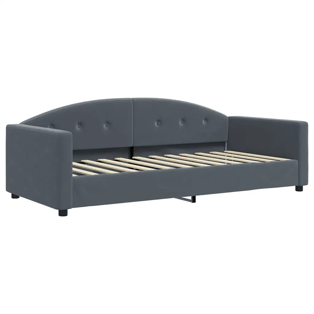 Divano Letto Estraibile Materassi Grigio Scuro 90x200cm Velluto