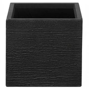 Vaso per piante fioriera in fibra nera solida quadrata 30 x 28 cm resistente ai raggi UV