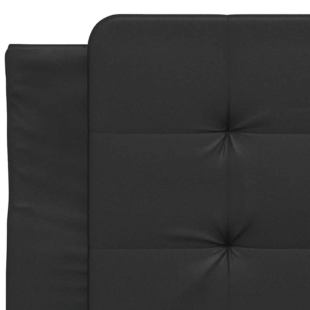 Letto singolo | Letto per adulti | Giroletto senza Materasso Zadar Nero 90x200 cm in Similpelle