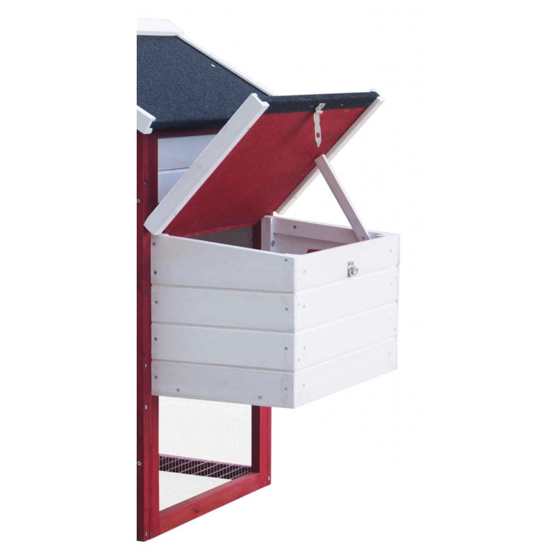 Pollaio in legno da giardino 152x62 cm – spessore pareti 10 mm tetto bitumato – 2 aree interne per 2-3 galline – PO1562 Foresta