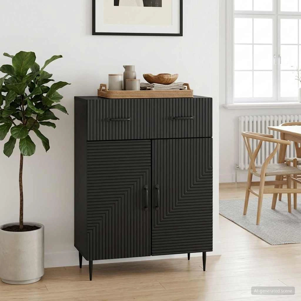 Credenza Nero 66 x 34,5 x 89,5 cm Legno ingegnerizzato 894866