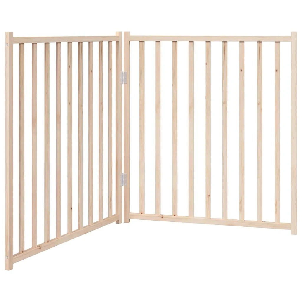 Cancelletto di sicurezza pieghevole per cani 2 pannelli 160 cm legno massello di abete marrone 02_0023052