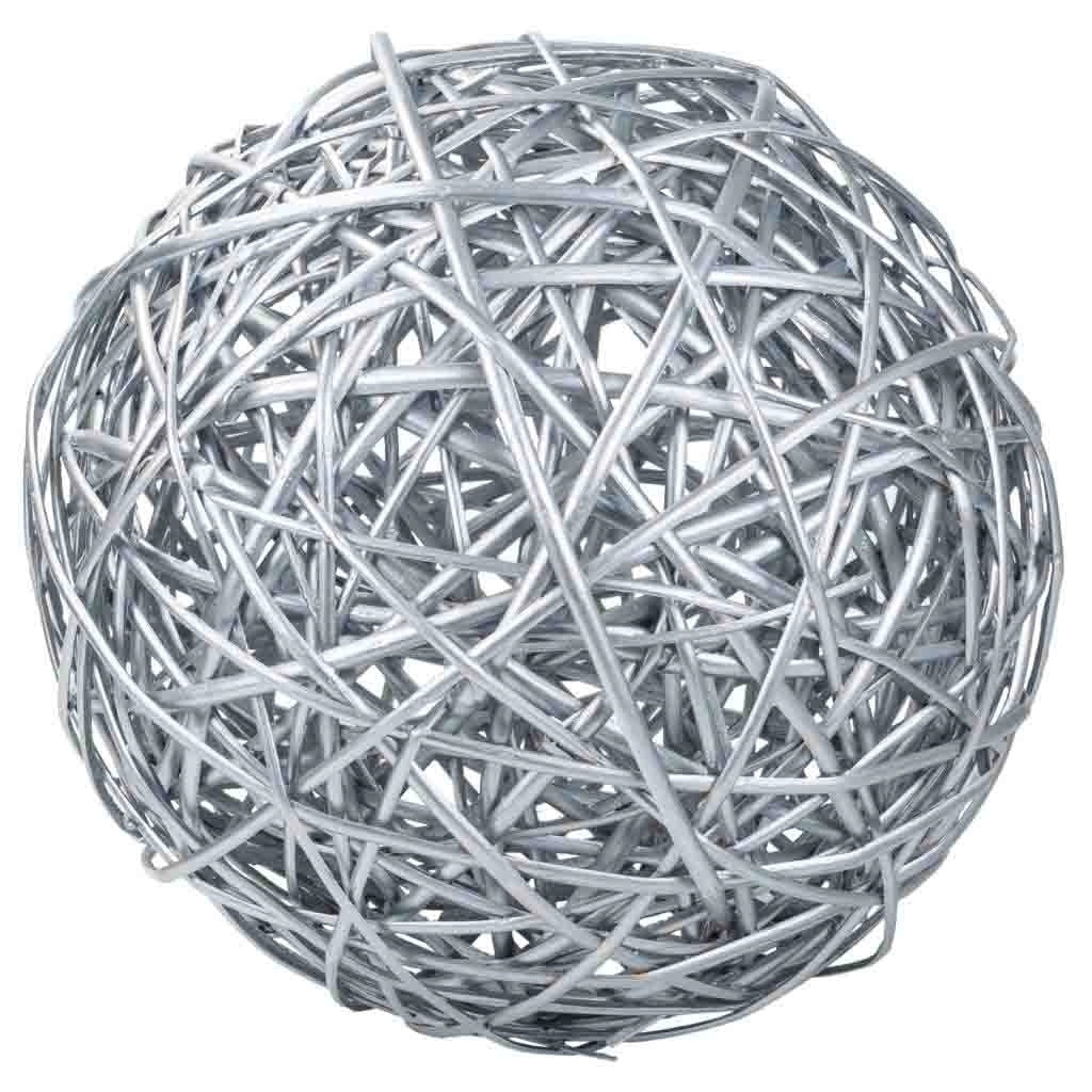 Bola de decoración de mimbre plateado d38 cm