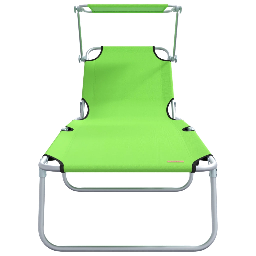 Lettini Pieghevoli 2 pcs con Tettuccio Verde Tessuto Oxford 600D