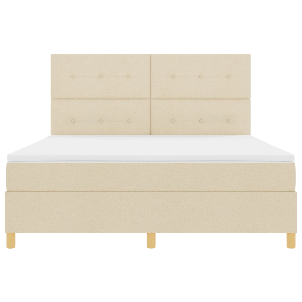 Letto Box Spring con Materasso Panna Super King Tessuto