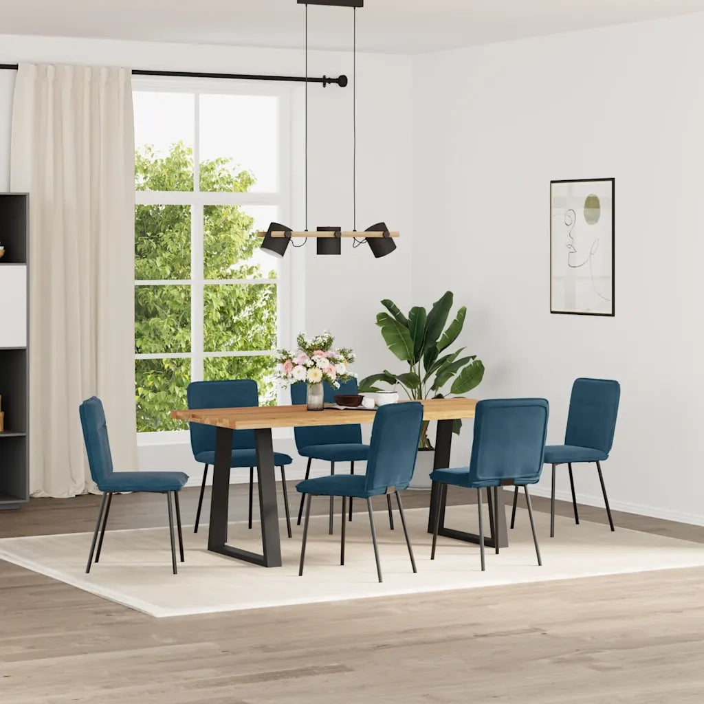 vidaXL Sedie da Pranzo 6 pz Blu in Velluto