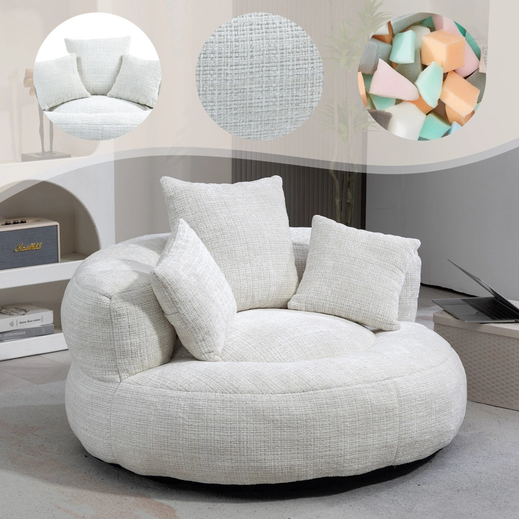 POLTRONA lounge in ciniglia 108x108x52 cm beige