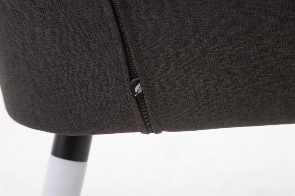 Poltroncina Florian in tessuto grigio scuro,bianco