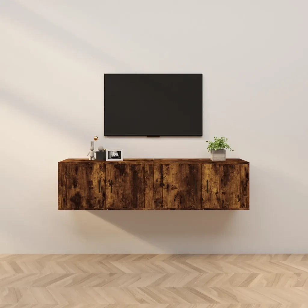 Mobili Porta TV a Parete 2 pz Rovere Fumo 80x34,5x40 cm 3188355