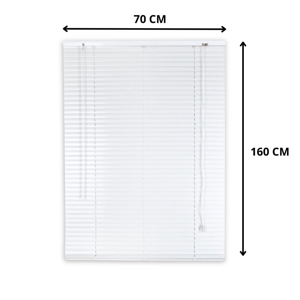 Veneziana PVC Vari Colori Lamelle Regolabili Varie Misure Privacy Protezione Solare Casa Ufficio Colore: Bianco, Misura : 70 x 160