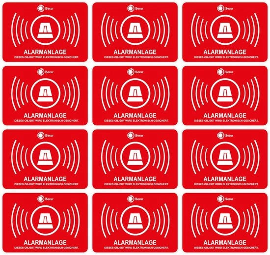 12 Sticker di Sicurezza con Allarme per Esterno - Resistente all'UV e al Tempo