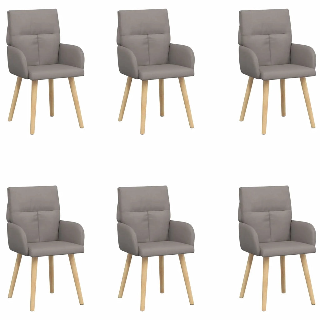 Sedie da pranzo 6 pz Tessuto Tortora 60 x 56 x 96 cm 3428370