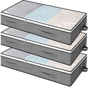 Set di contenitori per archiviazione sotto il letto - ademanti e idrorepellenti - set da 3 - 100x50x15 cm - tessuto a vapore.