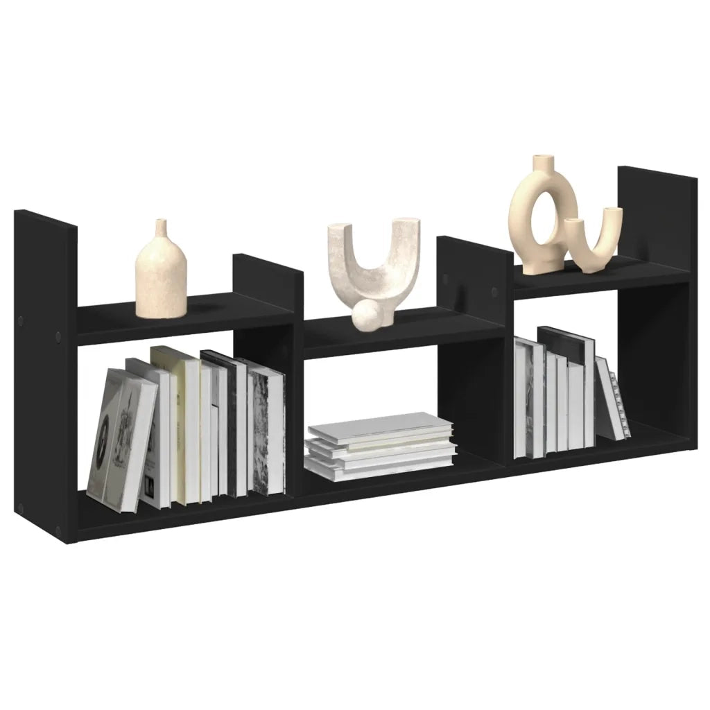 vidaXL Mobile a Parete 100x18x40 cm Nero in Legno Multistrato