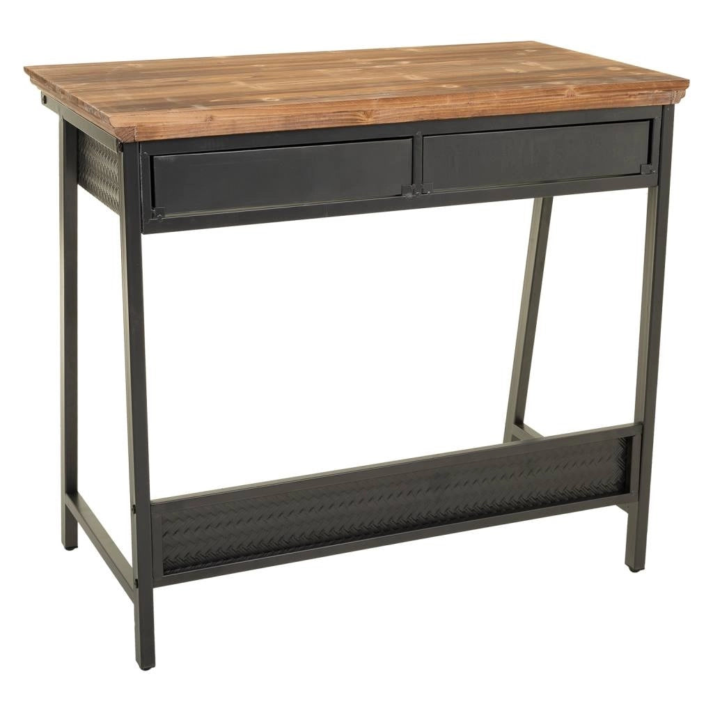 Mobile de ingreso in metallo e legno 83,5x45,5x75h cm