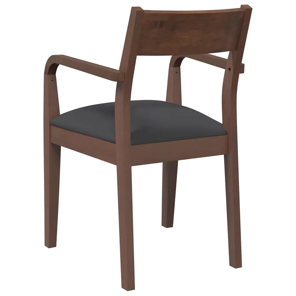 vidaXL Sedie da Pranzo con Cuscini 2pz Marrone Legno Massello di Hevea