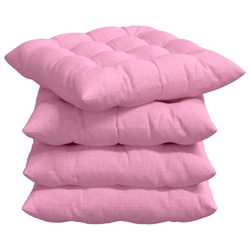 Cuscini per Seduta 4 pcs Rosa 40 x 40 x 6 cm Tessuto 42015161