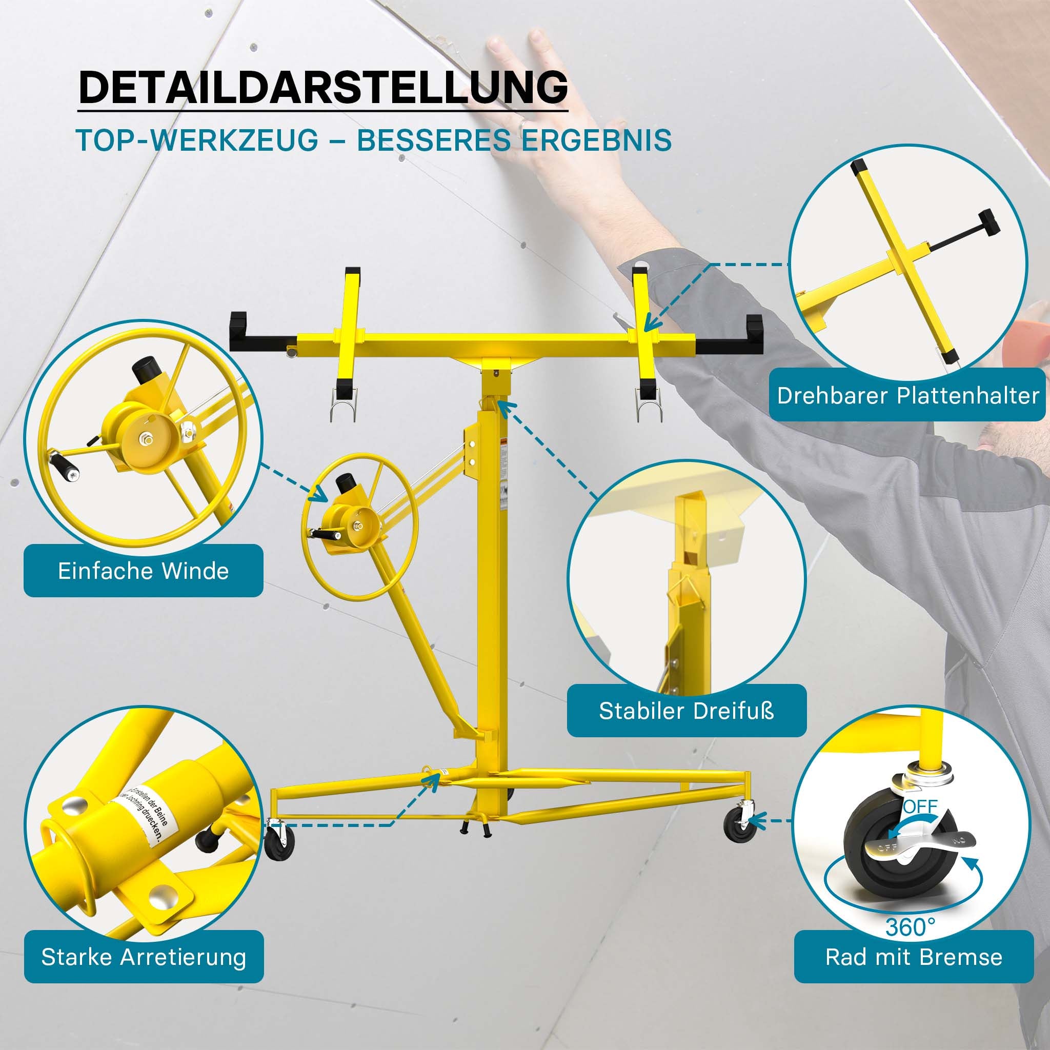 Solleva pannelli professionale XXL per cartongesso Alzalastre