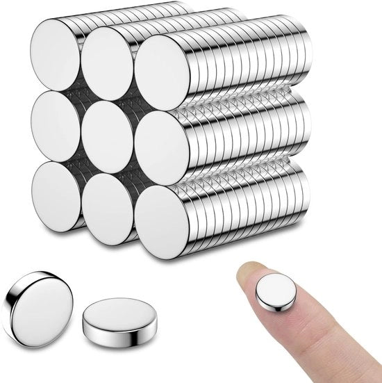 MAGABALLNET 100 pezzi di magneti mini forti, 10×2mm magneti per frigorifero, piccoli magneti neodymium per lavagne, frigoriferi, hobby, ufficio, cucina