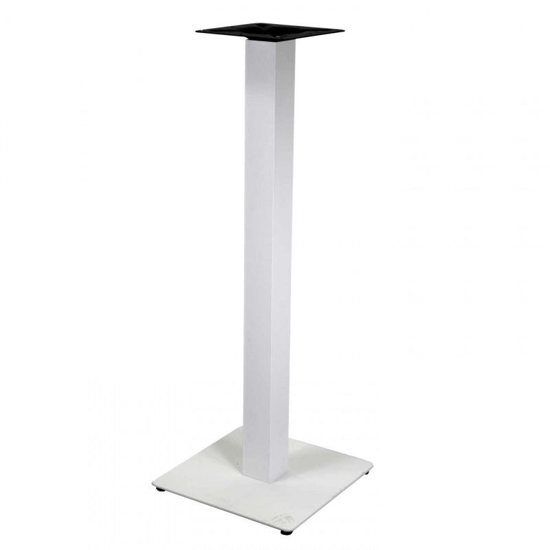 Base tavolo bar acciaio Jamie bianco quadro cm 40x40h110