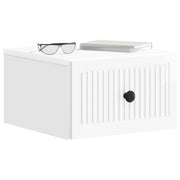 Comodino | Armadio da Notte | Mobiletto da notte a muro Bianco Lucido 33 x 34,5 x 20 cm