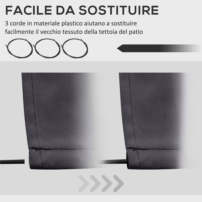 Telo di Ricambio per Tenda a Bracci Retrattile 347x290 cm  in Poliestere Anti UV Grigio