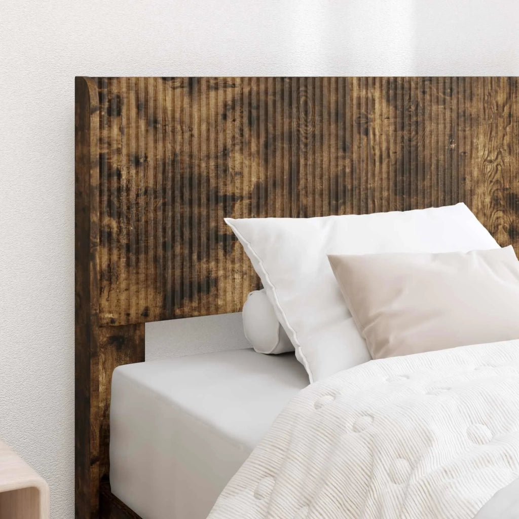 Struttura del letto con stoccaggio e testata-Giroletto con contenitore Rovere Fumo 366713