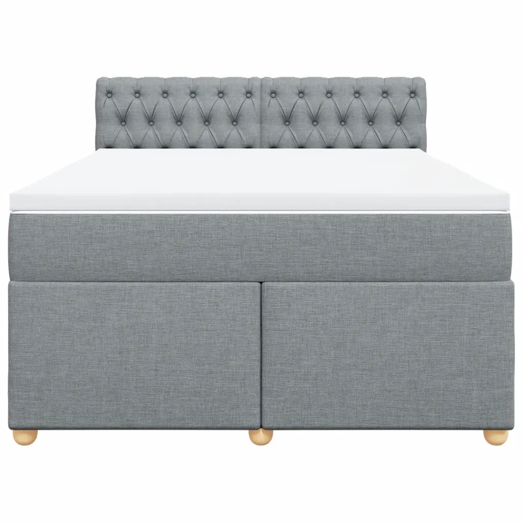 Giroletto a Molle con Materasso Grigio Chiaro 140x200cm Tessuto