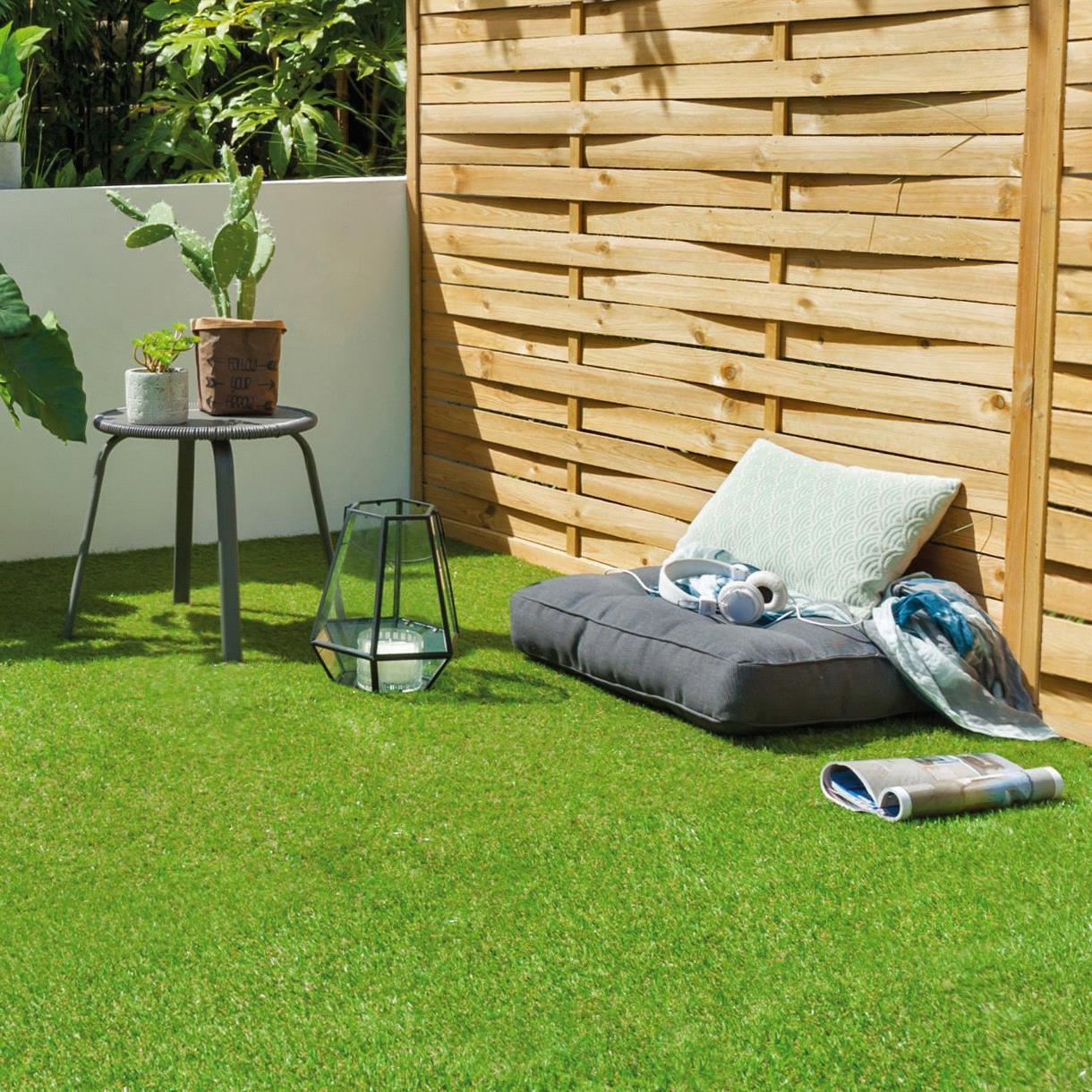 Set 4 Erba Sintetica per Giardino 37 mm 4mq Verde