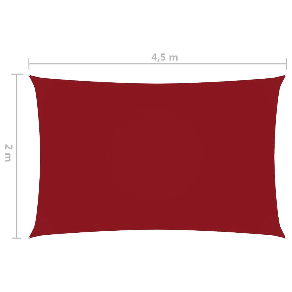 Vela ombreggiante/ombrellone rettangolare in tessuto Oxford 2 x 4,5 m rosso 02_0009625