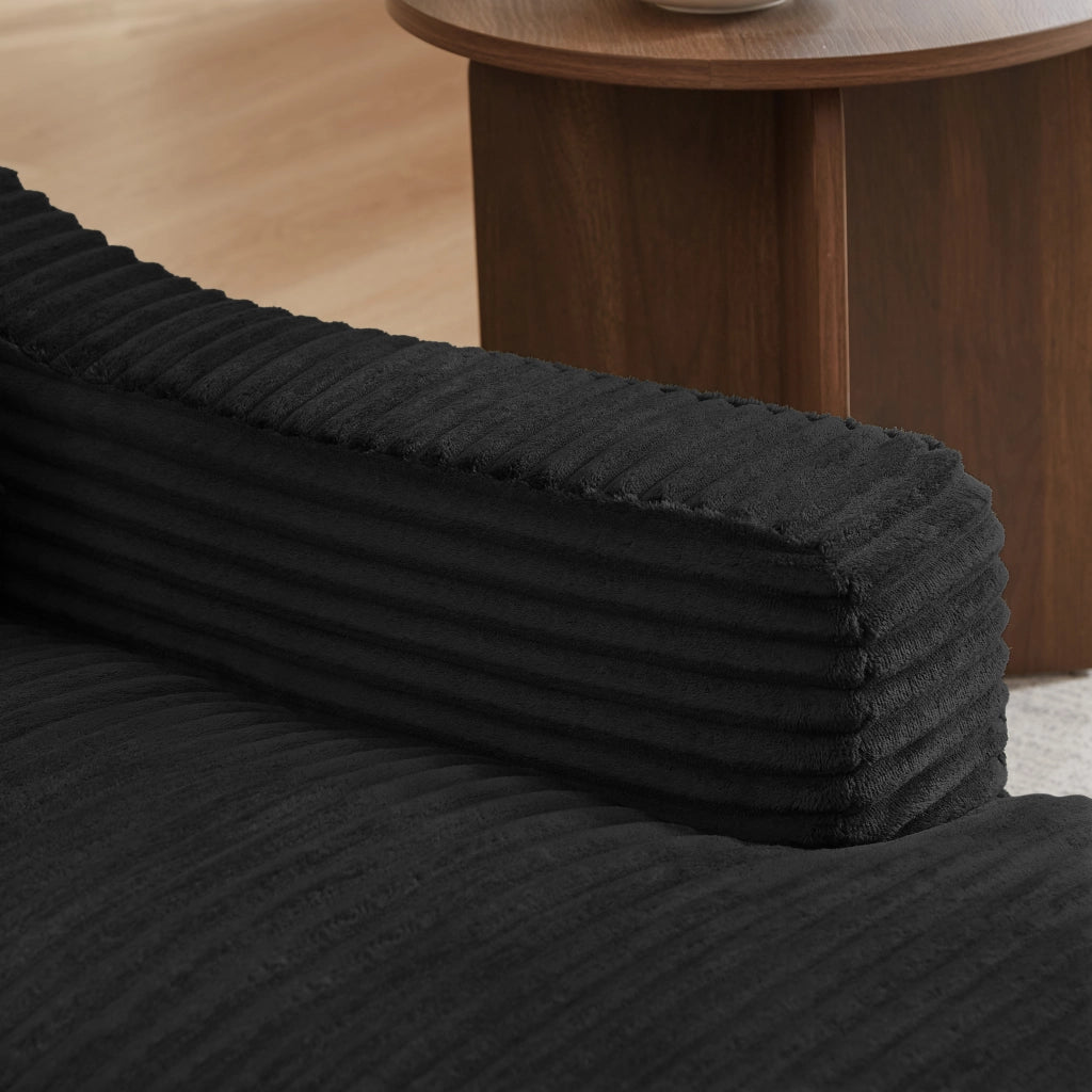 POLTRONA Relax Doppio Strato 32x32x112 cm Velluto a coste Nero trasformabile in letto