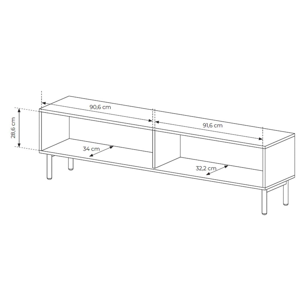 Kamikaza, Mobile Porta tv 2 Ripiani, 187x40x52h cm Marrone Rovere