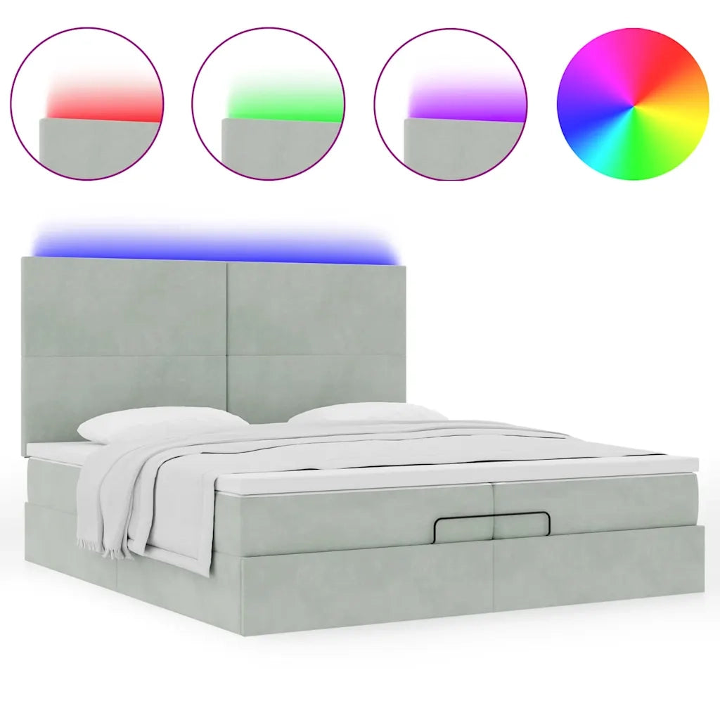 Struttura Letto Pouf con Materassi 200x200 cm Velluto 3314270