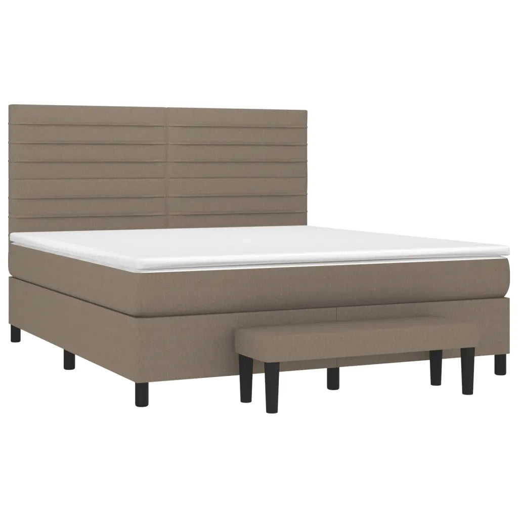 Giroletto a Molle con Materasso Tortora 160x200 cm in Tessuto 3136689