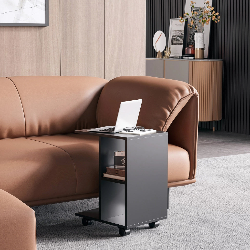 Tavolino con rotelle ¨C zephmum ¨C 45x35x58 cm nero