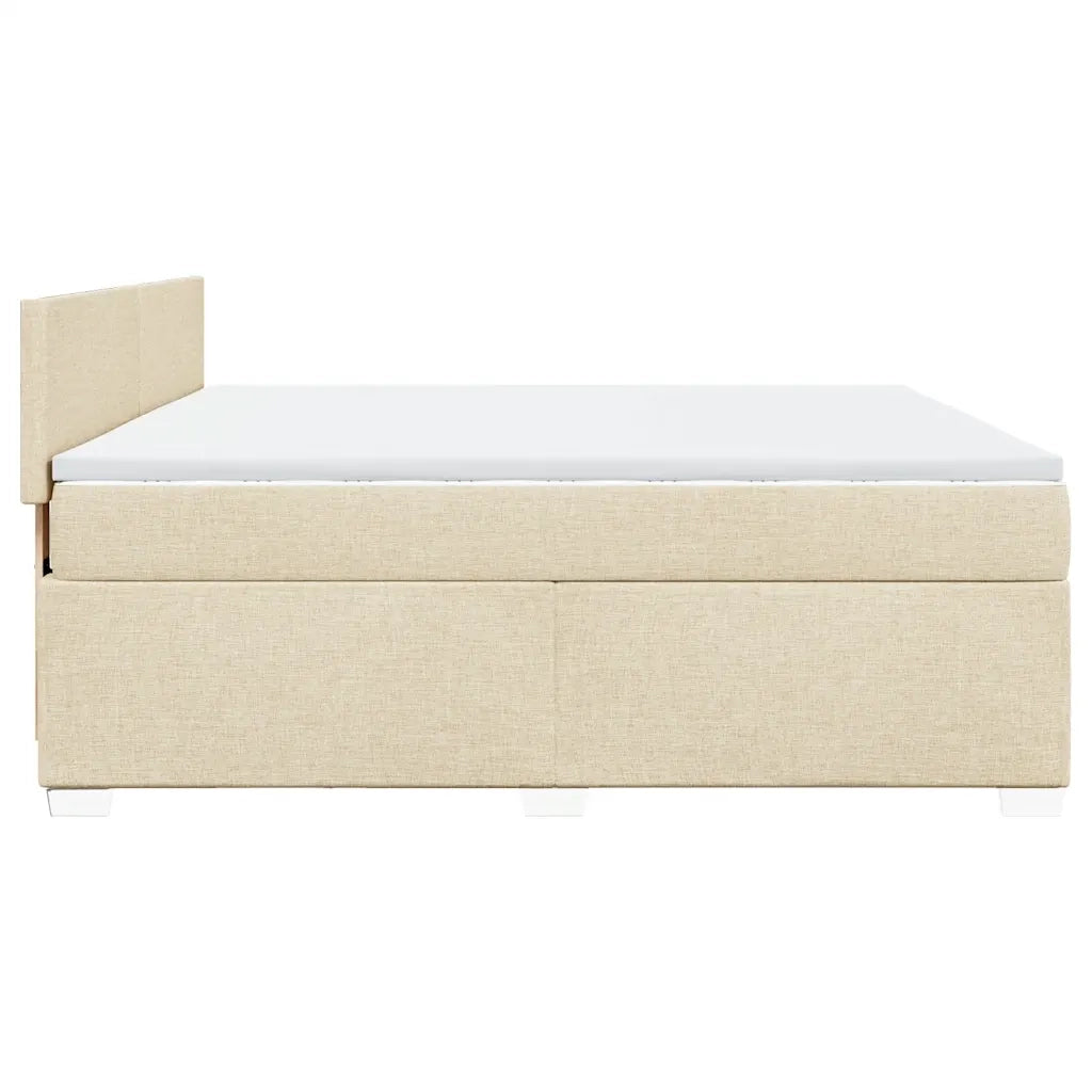 Giroletto a Molle con Materasso Crema 180x200 cm in Tessuto