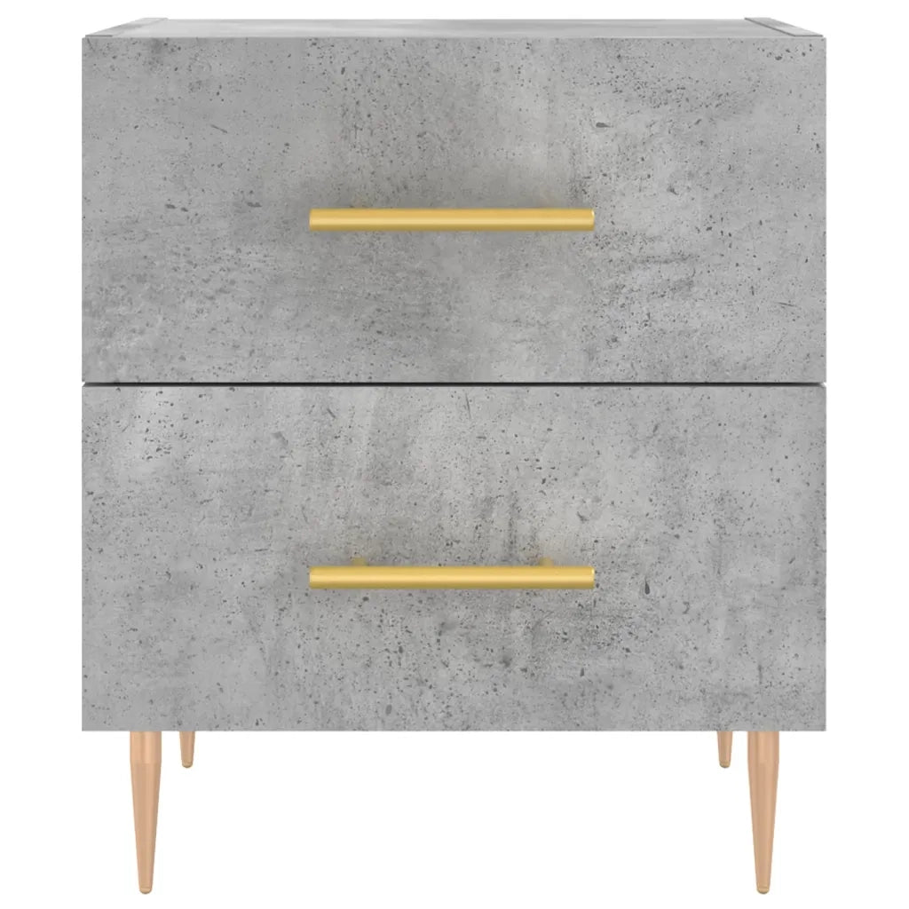 Comodino | Armadio da Notte | Mobiletto da notte Grigio Cemento 40x35x47,5 cm in Legno Multistrato