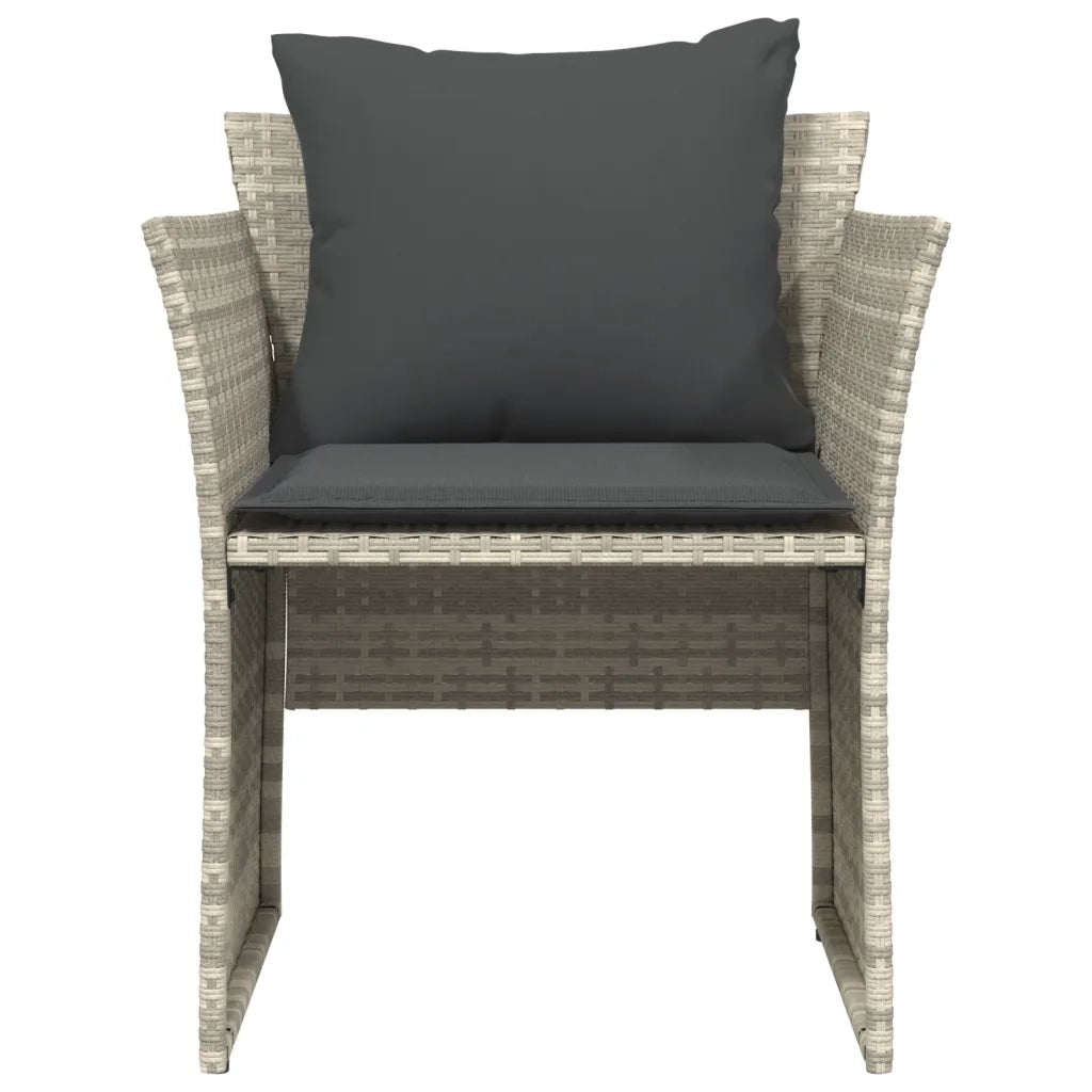 vidaXL Sedia da Giardino con Poggiapiedi in Polyrattan Grigio Chiaro