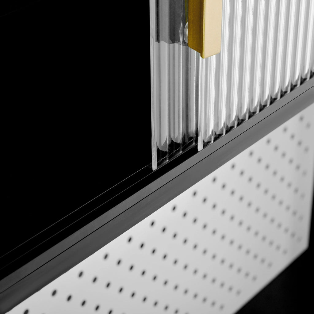 Tavolo Bar Allungabile con Sideboard ¨C MINIMAL ¨C Nero, LED, Rotante 360¡ã
