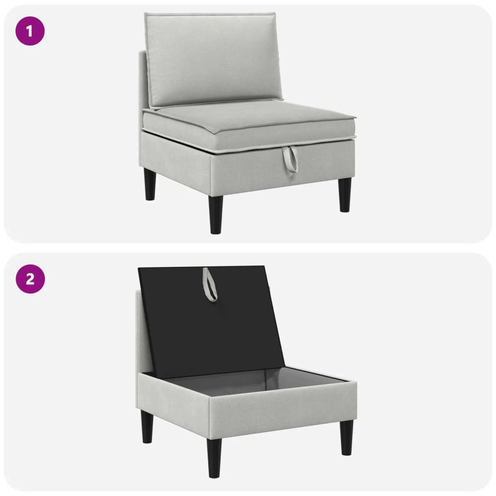 Divano Medio con Storage Grigio chiaro Velluto 42027119