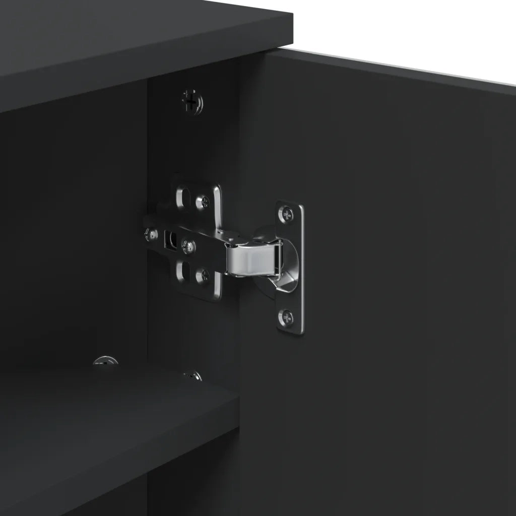 Armadietto Angolare con Specchio da Bagno-Mobile bagno con specchio Nero 30x24x60 cm